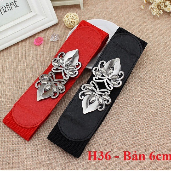 Đai váy nịt mặt đồng đen H36