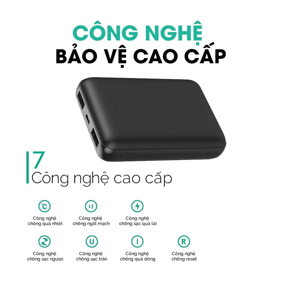 Pin Sạc Dự Phòng 10000mAh Aukey PB-N66 2 Cổng Sạc 2.4A Công Suất 12W Công Nghệ Aipower Thông Minh