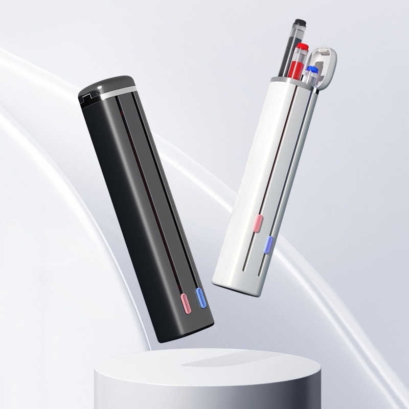 Hộp Đựng Bút Bằng ABS Kèm 4 Bút Gel Dành Cho Học Sinh Nam Nữ