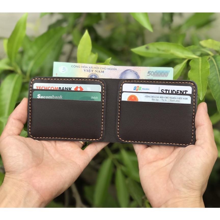 [DA BÒ THẬT] Ví Nam Mini Kiểu Ngang Cao Cấp Thời Trang Da Bò 4K Đựng Tiền Và Đựng Thẻ Tiện Lợi 4K20 | BigBuy360 - bigbuy360.vn