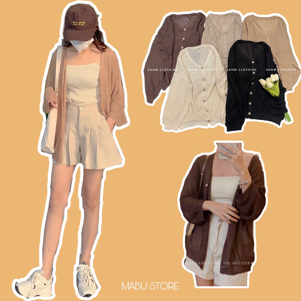 áo cardigan len gạo