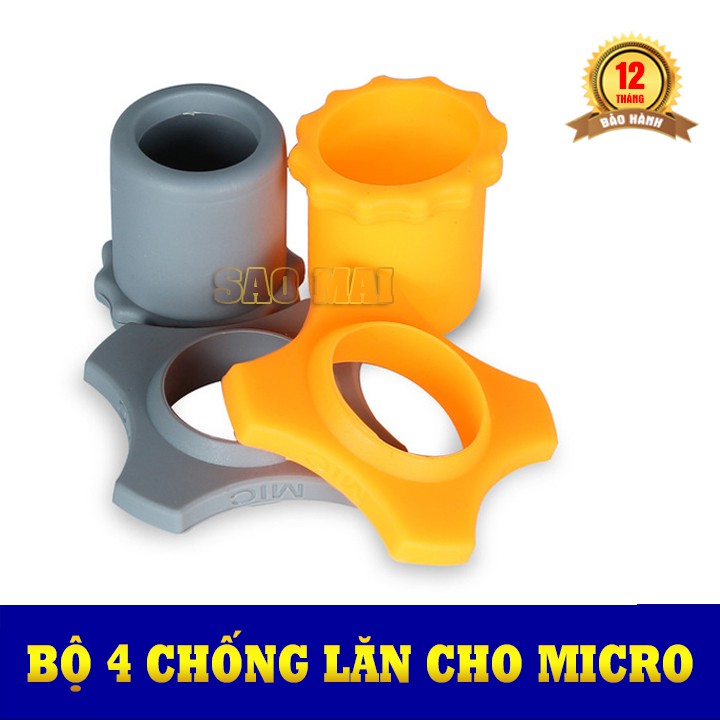 Bộ 4 cái Silicone cao su Chống Trượt Lăn Vòng Micro Cầm Tay Phụ Kiện Cho Karaoke - màu ngẫu nhiên
