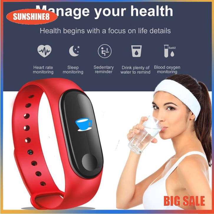【SUN】Vòng đeo tay thông minh  Chống Nước Vòng đeo tay Đồng hồ kỹ thuật số Đồng hồ LED đỏ Khuyến mãi Quà tặng Đồng hồ đeo tay Đồng hồ đeo tay