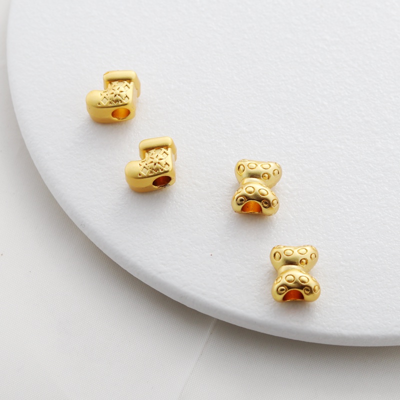 Hạt Xỏ Lỗ Bằng Đồng Mạ Vàng 18k Kích Thước 9 * 11mm Dùng Làm Trang Sức diy