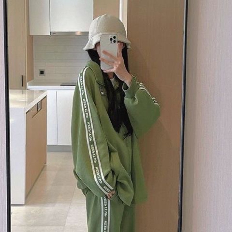 Set Bộ Thể Thao Oversize Ulzzang Unisex Áo Khoác Tay Dài Quần Jogger Dài