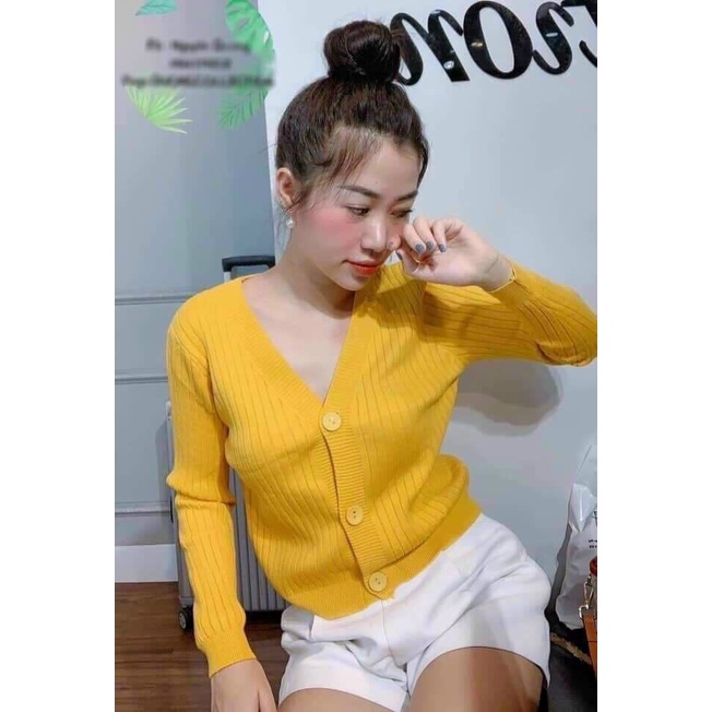 Áo cadigan len cúc chất dày dặn _ Hàng Quảng Châu