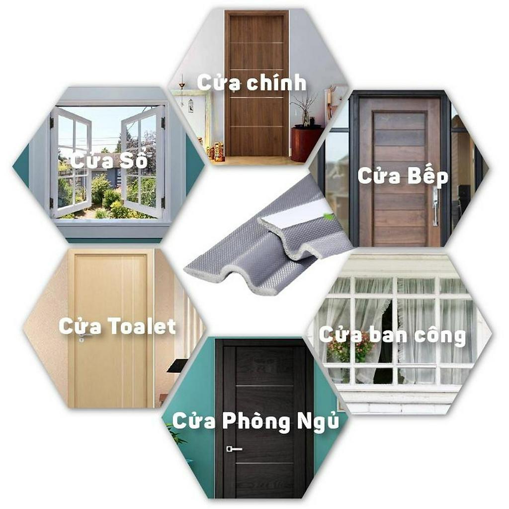 3mét Ron Chắn Cửa Chặn Khe Cửa Freeship Ron Cửa Chống Ồn Ngăn Côn Trùng Bụi Bẩn Cách Âm Chống Thoát Hơi Điều Hoà