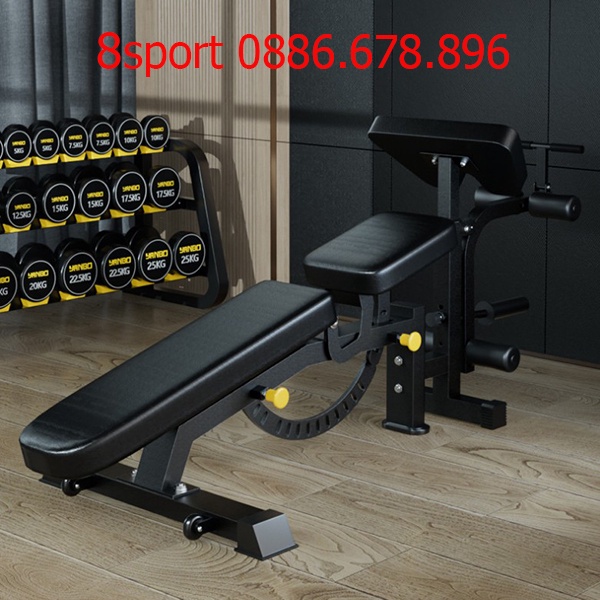 8SPORT ghế tập gym đa năng cao cấp, tập tạ tại nhà, thể thao, gym, tập tạ tay, tạ đẩy ngực, đá chân, móc chân, thể dục