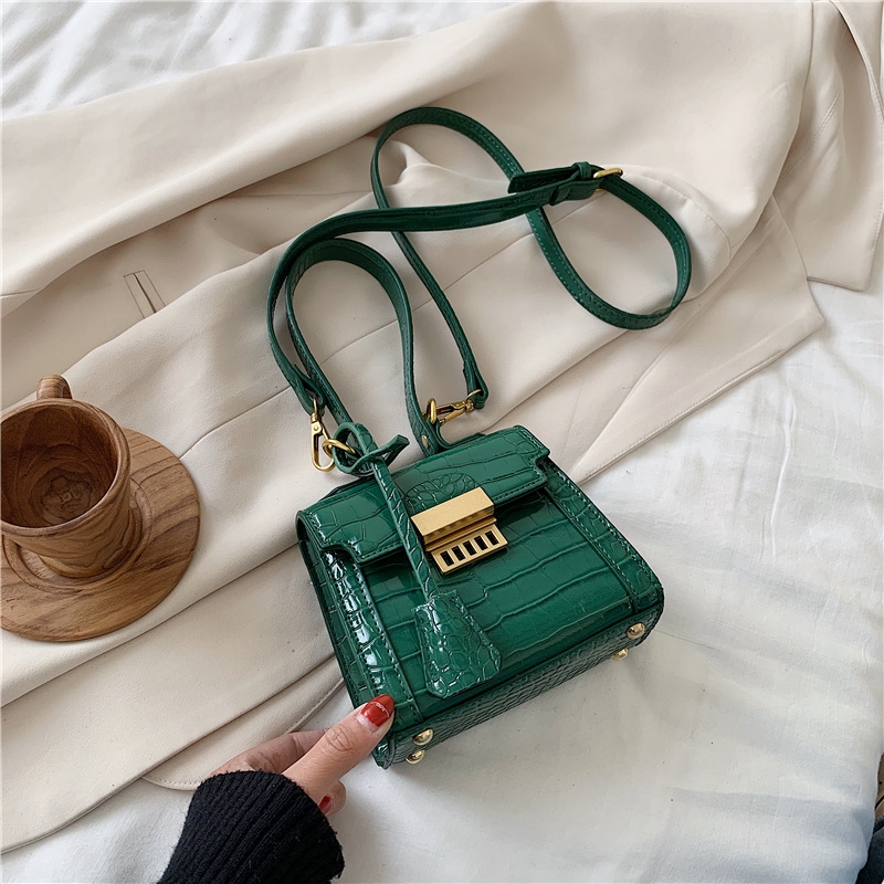 Túi xách JASMIN NOIR mini thiết kế hoạ tiết vân da cá sấu thời trang nữ