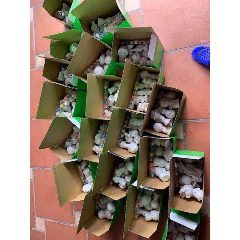 Tô Tượng màu cho bé, 10 tượng thạch cao (7-9cm) tặng màu, vỉ, cọ