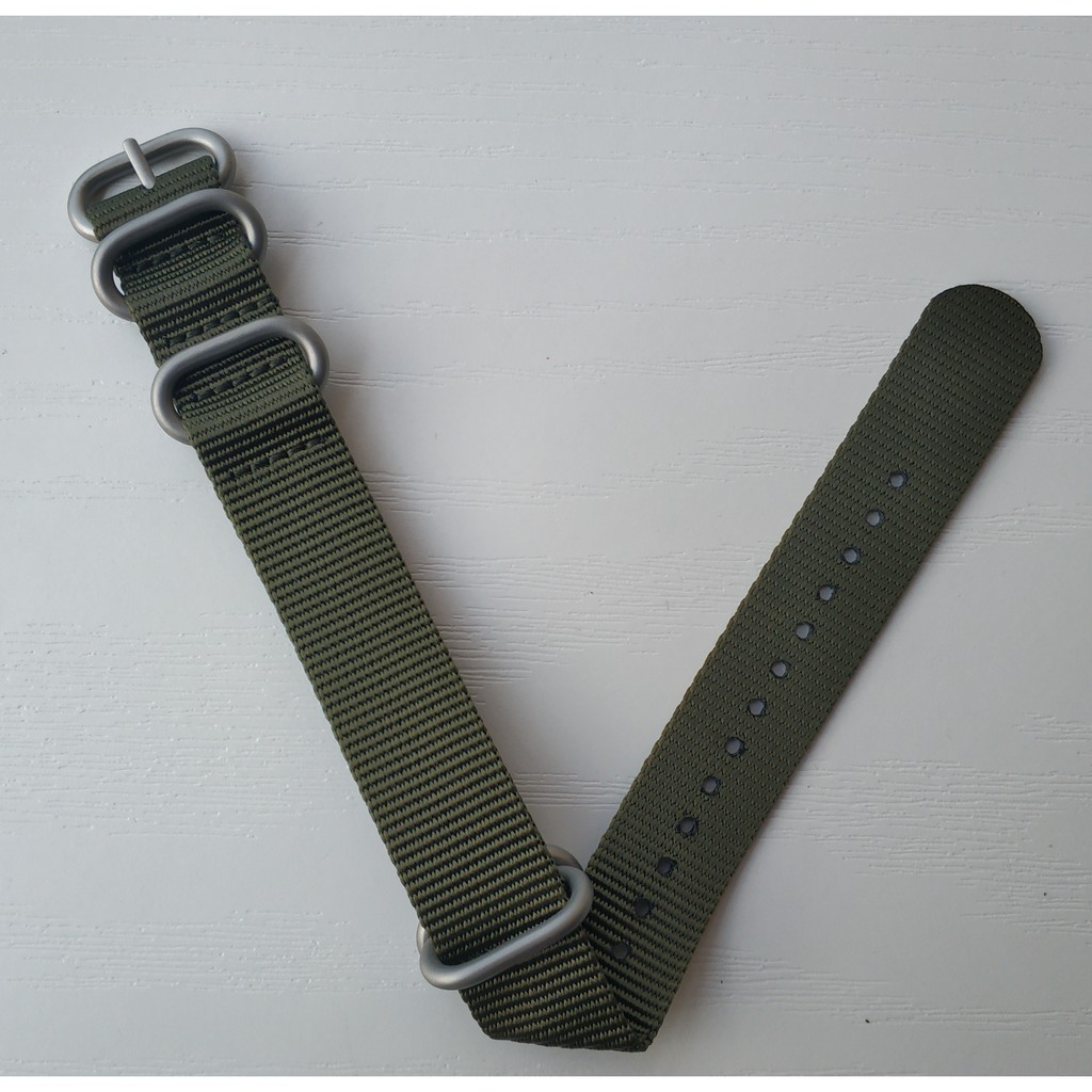 Dây Đồng Hồ Đeo Tay 22mm 24mm 26mm 23mm Nato Zulu Bằng Nylon Màu Xanh Quân Đội