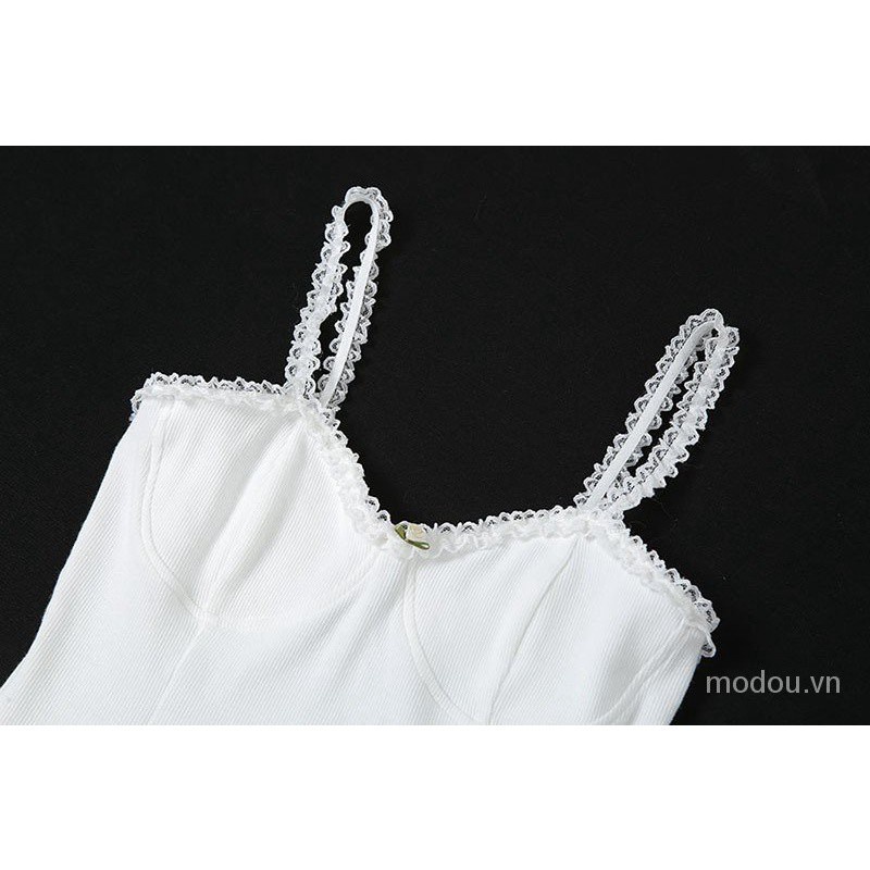 Đầm Cotton Ôm Dáng Phối Ren Phong Cách Hàn Quốc Thời Trang Mùa Hè Quyến Rũ Cho Nữ | BigBuy360 - bigbuy360.vn