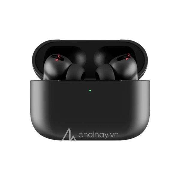 Tai nghe bluetooth mini Blackpods Pro, Mầu đen nhám huyền bí, Có chống ồn, đỏi tên, Định vị, Sạc không dây. BH 6 tháng