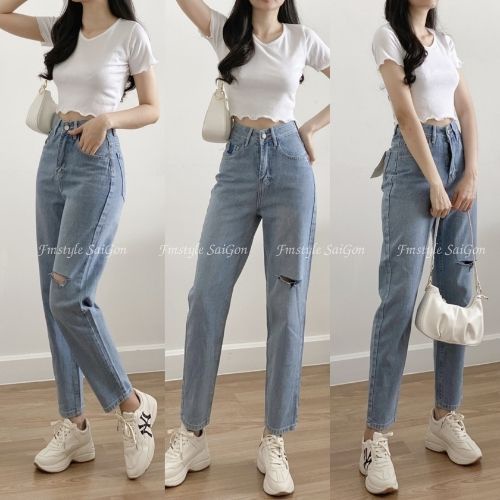 Quần baggy jean nữ cắt đùi lai thường (không co giãn) 0036 ulzzang thời trang VM STYLE 22QJB03AS2401