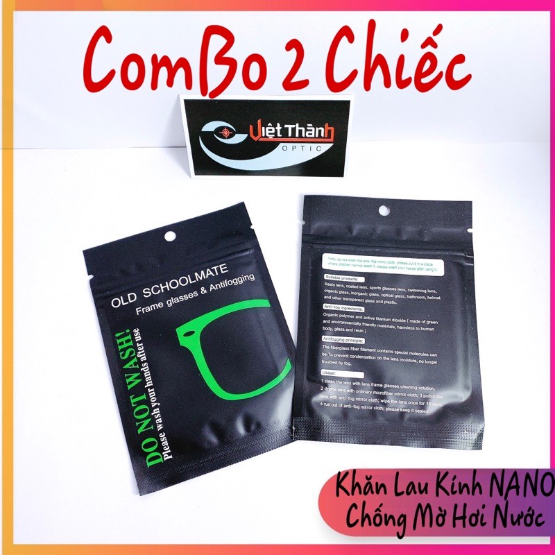 Khăn NaNo Chống Bám Hơi Mờ Hơi Sương Trên Mắt Kính COMBO HAI CHIẾC