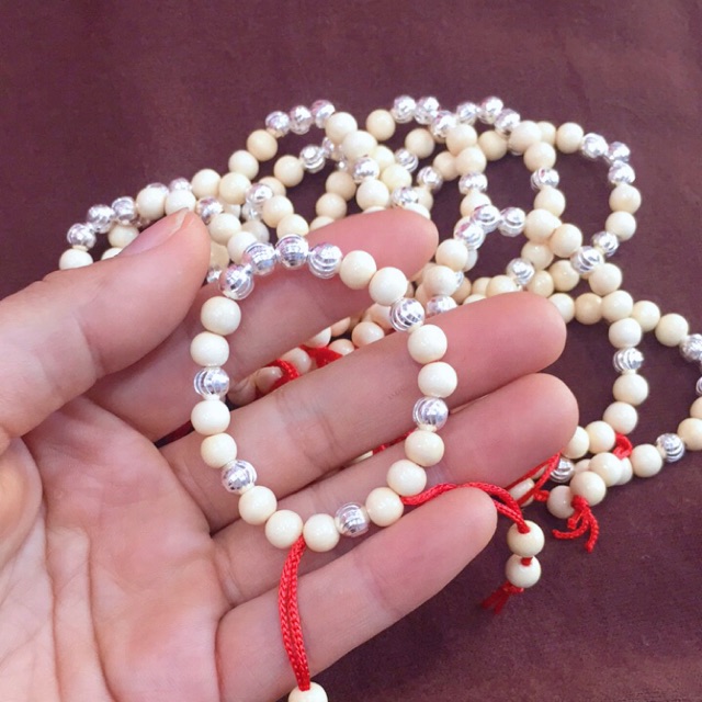 Vòng dâu tằm mix bạc cho bé