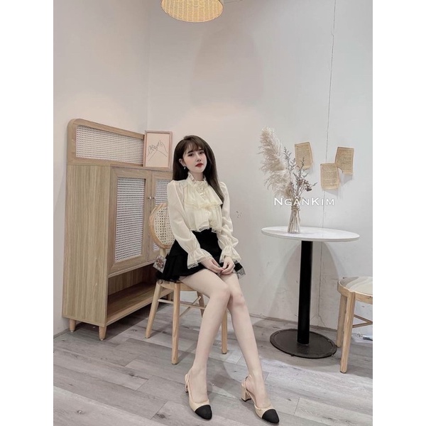 sơ mi bèo phối ren tầng ❤️