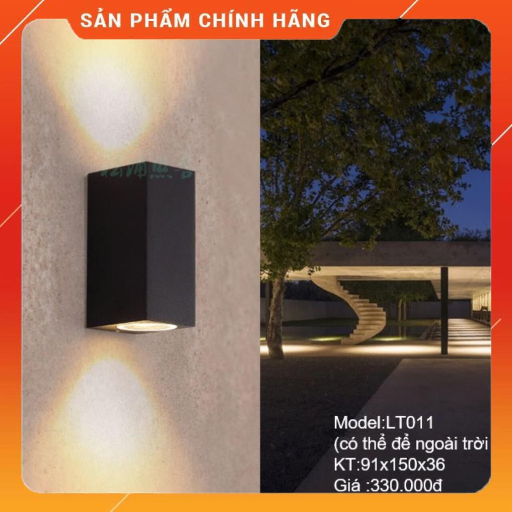 đèn tường đen vuông sáng 2 đầu