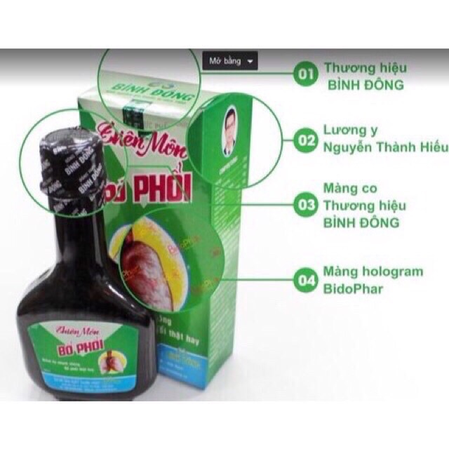 Thiên môn bổ phổi bình đông 280 mL ( hỗ trợ giảm ho, bổ phổi)