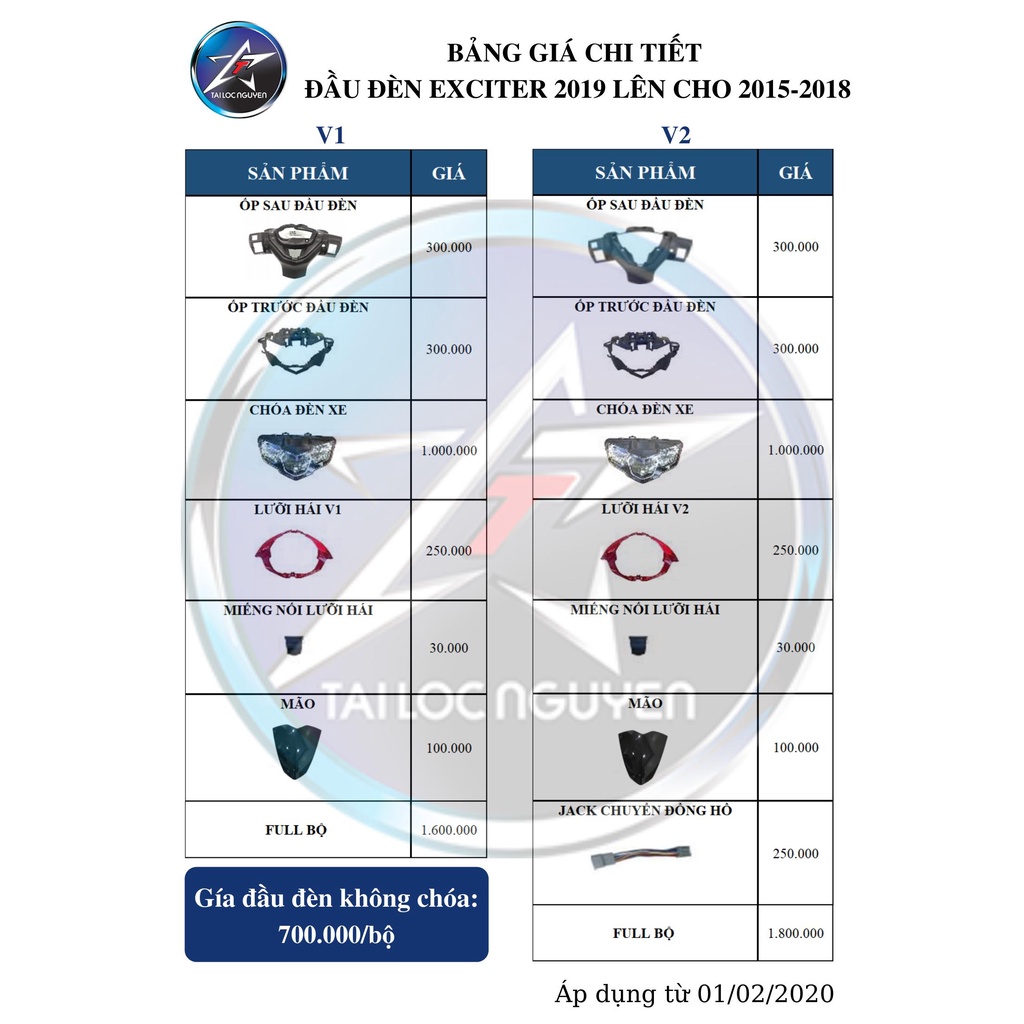 Miếng Nối Lưỡi Hái Đầu Đèn EX2019