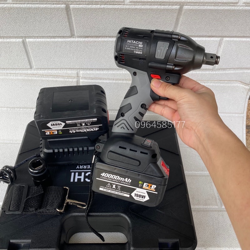 Máy khoan pin siết bulong HITACHI 88v bắn vít không chổi than pin 10cell