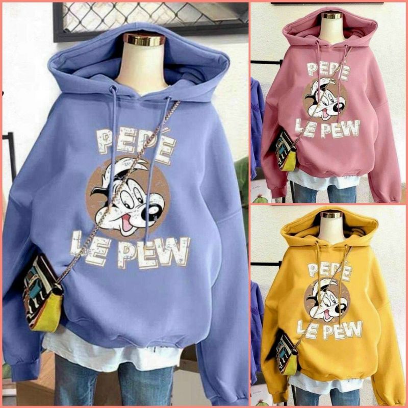 Áo hoodie unisex có mũ chất nỉ ngoại chống nắng, chống lạnh form rộng thêu hoạt hình, mẫu áo khoác mới dành cho bạn teen