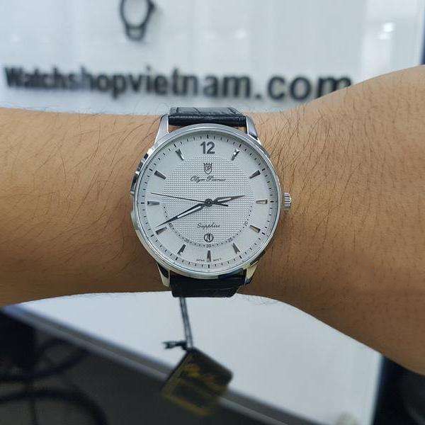 Đồng hồ nam dây da Olym Pianus OP5709 OP5709MS-GL trắng
