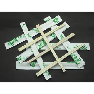 Đũa gỗ mỡ đóng bao giấy kín kèm tăm (100 đôi/gói)