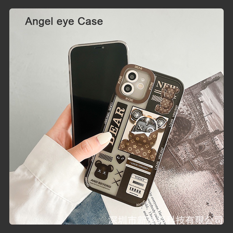 Ốp Điện Thoại Hình Gấu Thời Trang Cho IPhone 13 Pro Max Case/ 12/ 11/ XS/ XR/ X/ 8/ 7/ 6/ 6s/ Plus Mini