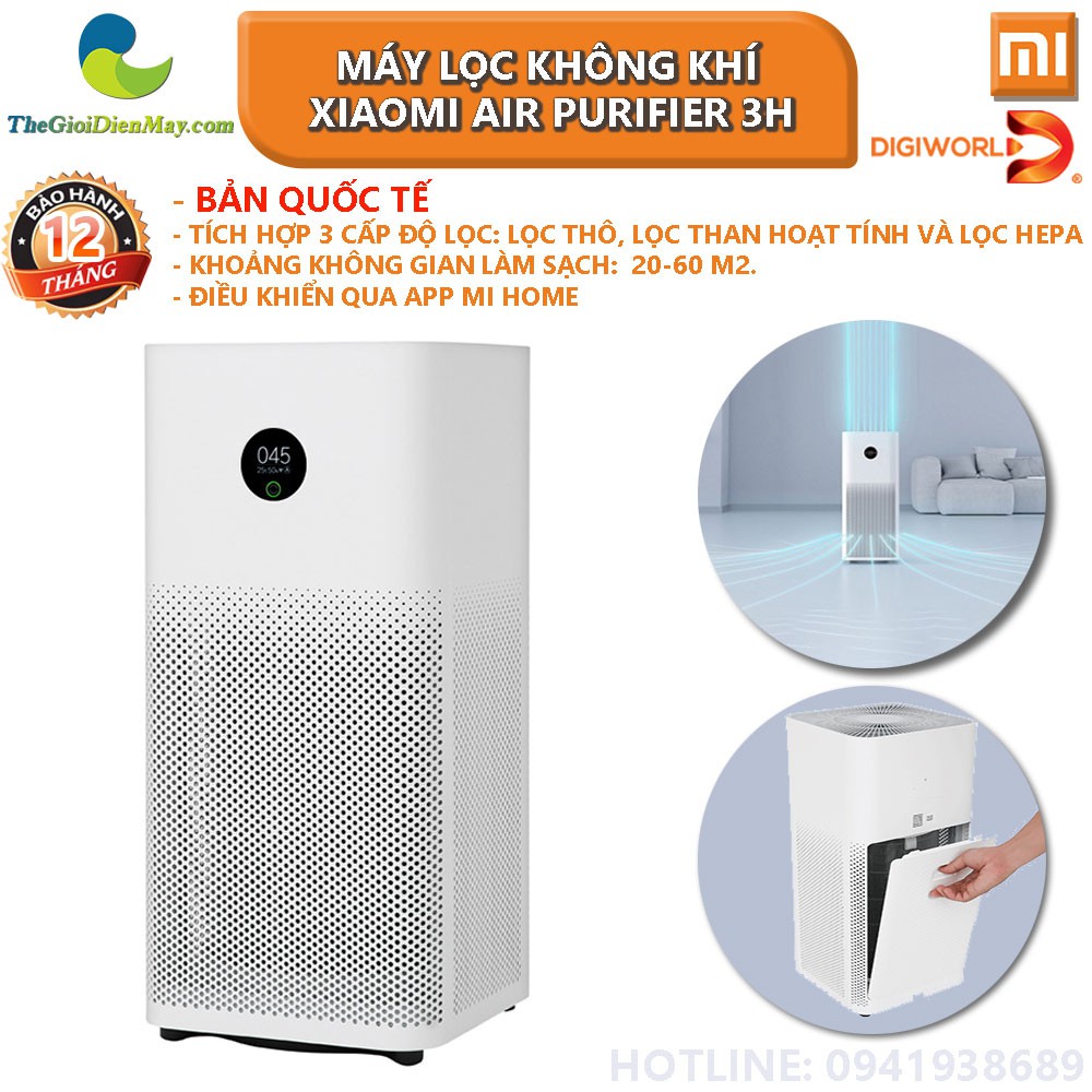 [Bản quốc tế] Máy lọc không khí Xiaomi Air Purifier 3H - Shop Thế giới điện máy