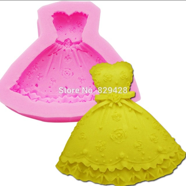 Khuôn rau câu silicon 4D Váy búp bê Mã HL1B2K