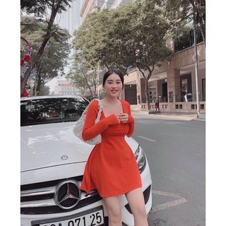 đầm thun tay dài