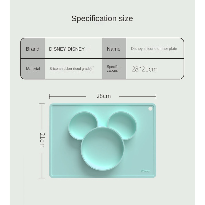 ♛Khay Đựng Thức Ăn Chia Ngăn Tích Hợp Cốc Hút Chống Sốc Bằng Silicon Họa Tiết Hoạt Hình Disney Cho Bé