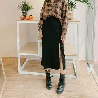 [CHÂN VÁY-có ảnh feedback] Váy đen dáng ôm xẻ tà Cheungsam Skirt