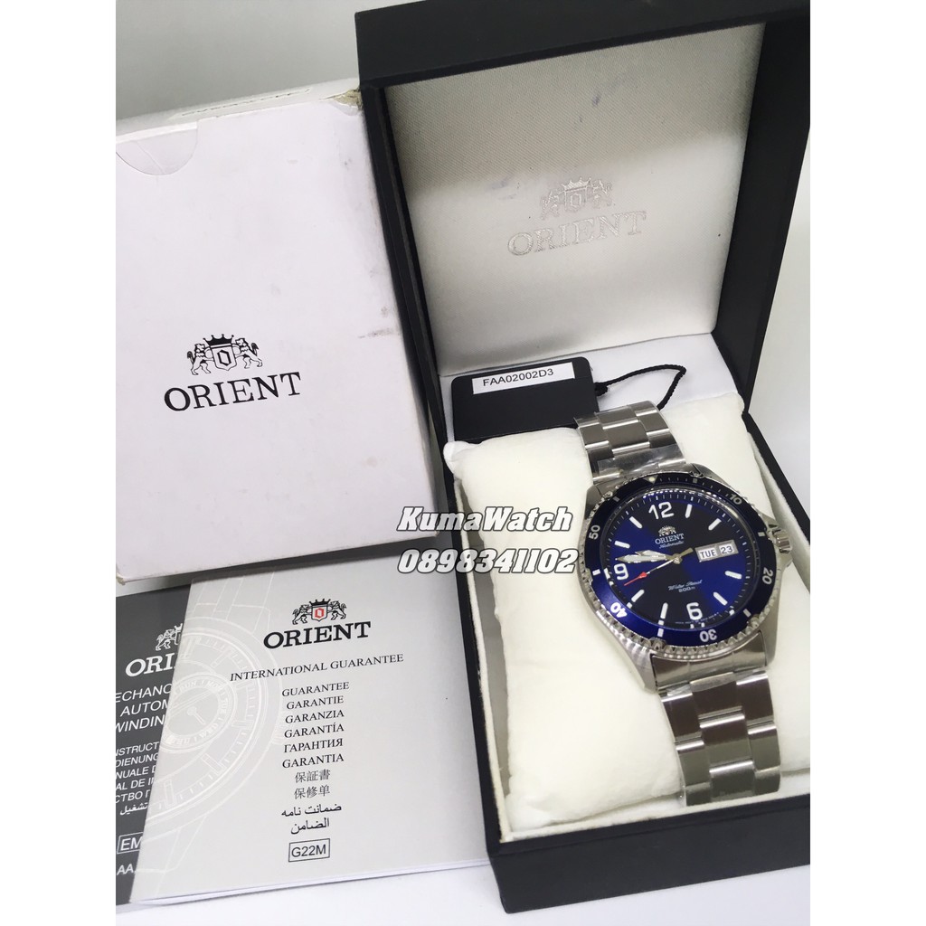 Đồng hồ nam Orient Mako II Blue- Đồng hồ lặn, Chống nước 100m, Automatic, Chính hãng 100