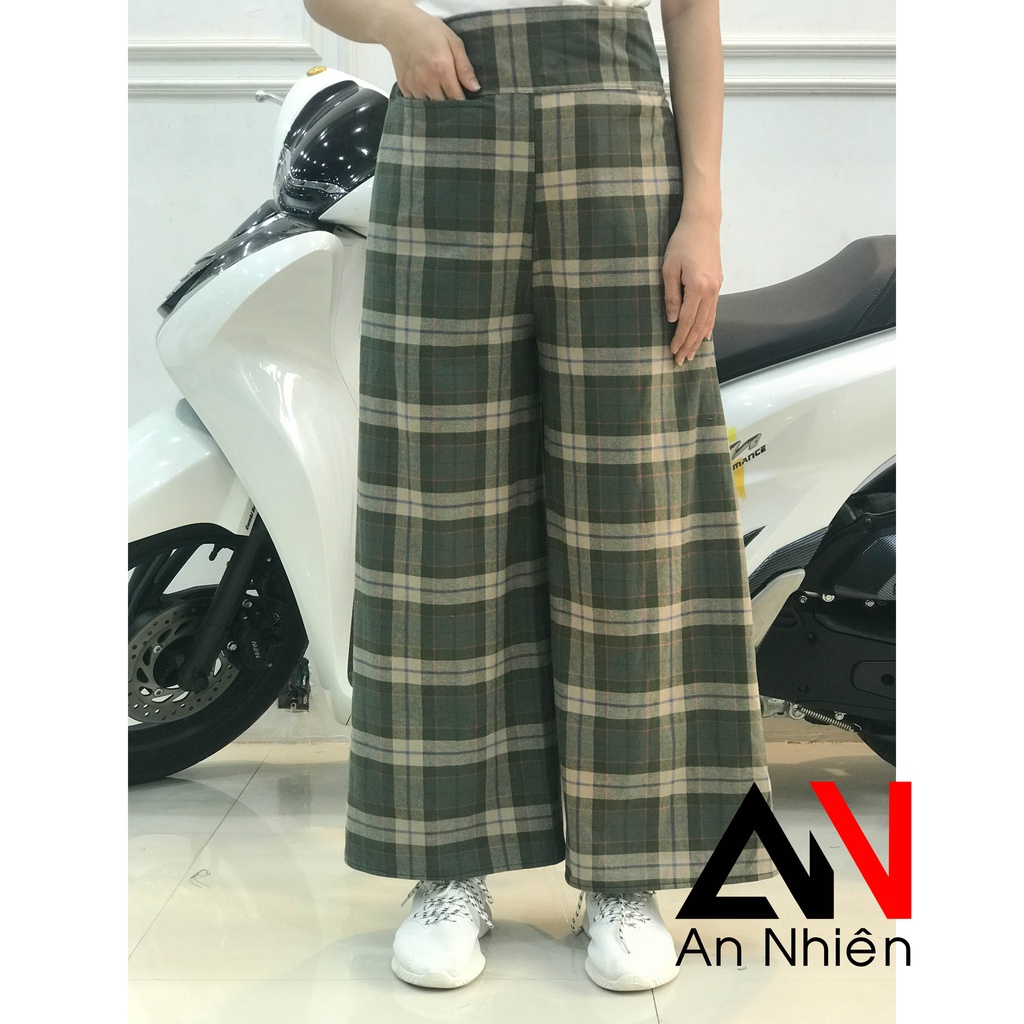 Quần chống nắng nữ form ống rộng chất liệu kaki đẹp cố định bằng băng dính kết hợp với nút bấm [được chọn mẫu]
