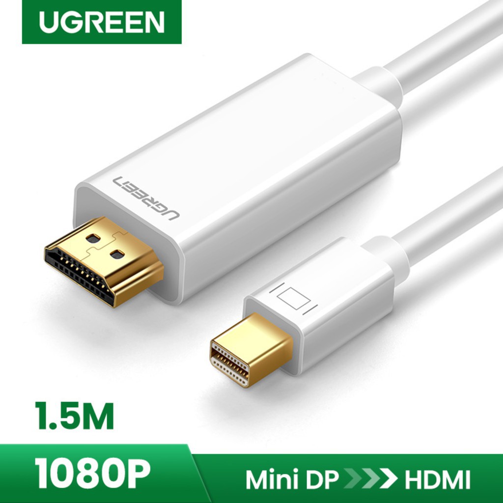 [Mã ELHACE giảm 4% đơn 300K] Cáp Mini DisplayPort to HDMI 1M5 Hỗ Trợ Full HD Ugreen 10449