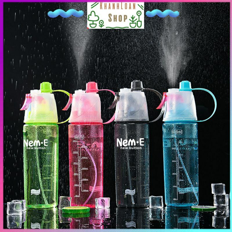 Bình nước phun sương Bình nước thể thao cao cấp 600ml