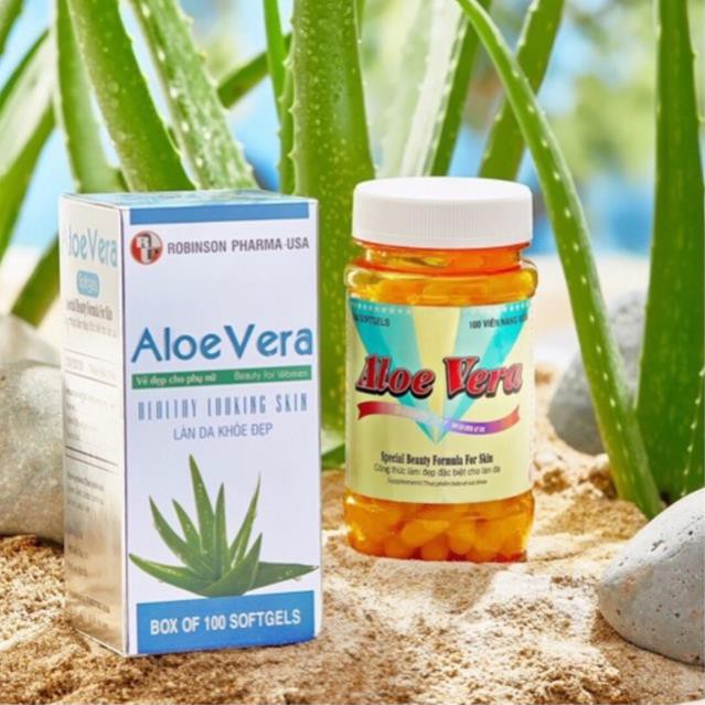 Đẹp Da, Dưỡng Ẩm, Chống Lão Hoá, Mờ Sẹo - Aloe Vera Sữa Ong Chúa  - Robinson Pharma Usa - C/100v | BigBuy360 - bigbuy360.vn