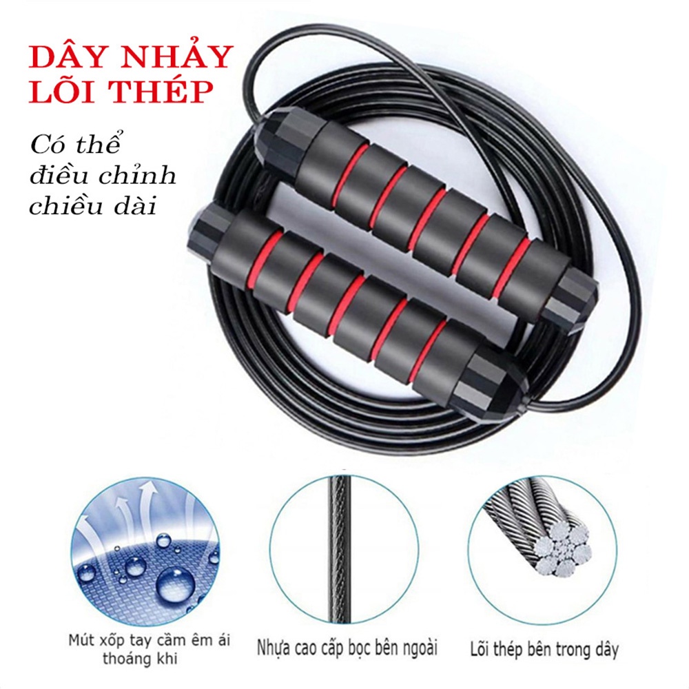 Dây Nhảy Thể Dục Tập Thể Lực Lõi Thép Tập Thể Thao Cao Cấp 2,8m MG09