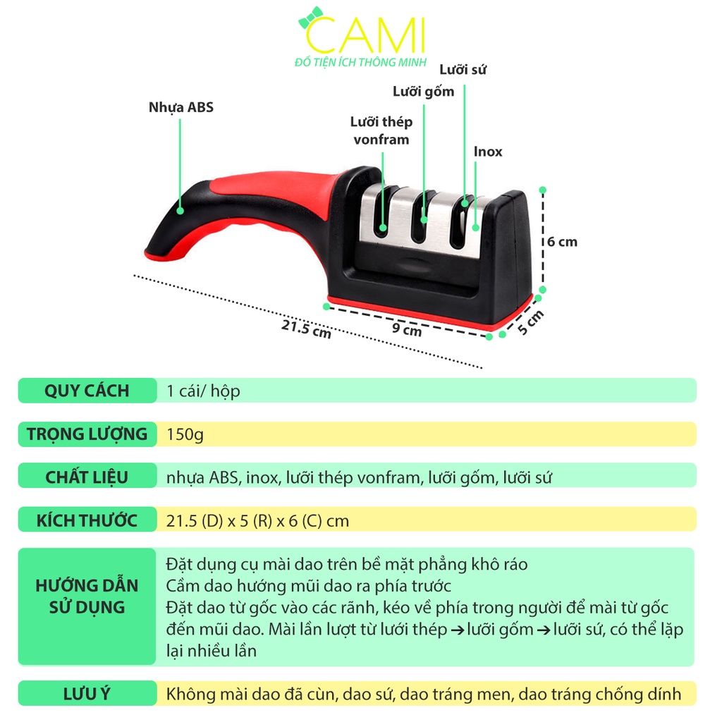 Dụng cụ mài dao có tay cầm tiện lợi, mài siêu nhanh siêu bén_Cami_CMPK184