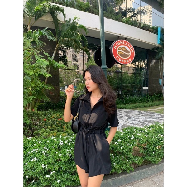 Set jumpsuit cổ bẻ kéo khoá (Ảnh thật) | BigBuy360 - bigbuy360.vn