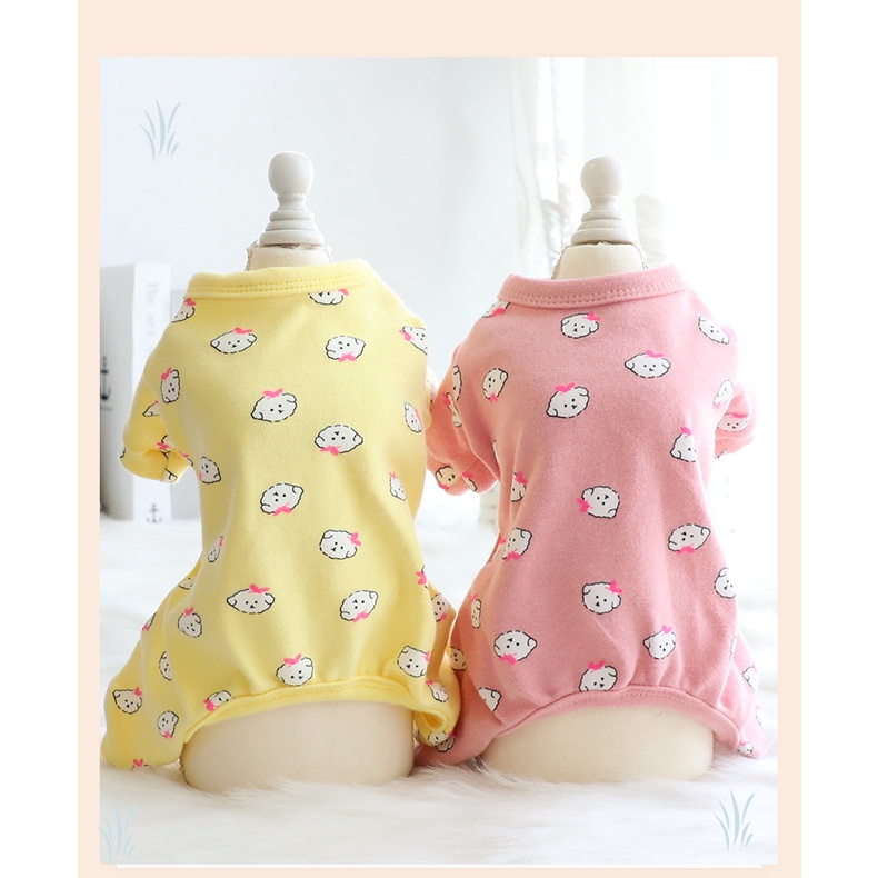 Bộ jum thun CAMQUYTSTORE in họa tiết cún bichon cho thú cưng