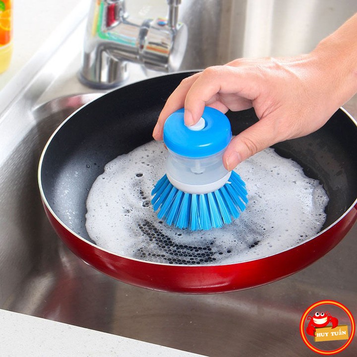 Dụng cụ cọ rửa chén đĩa có ngăn đựng nước rửa bát loại nhỏ (CXN02)