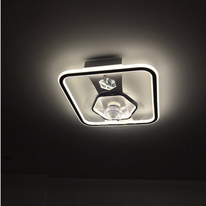 Đèn quạt led ốp trần MONSKY trang trí 3 chế độ ánh sáng kèm điều khiển từ xa hiện đại