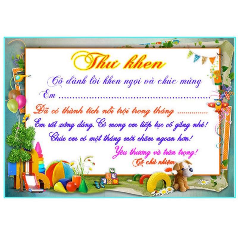 Thư khen học sinh in màu bìa trắng