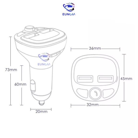 Tẩu nghe nhạc MP3 Bluetooth kiêm sạc nhanh HY-87