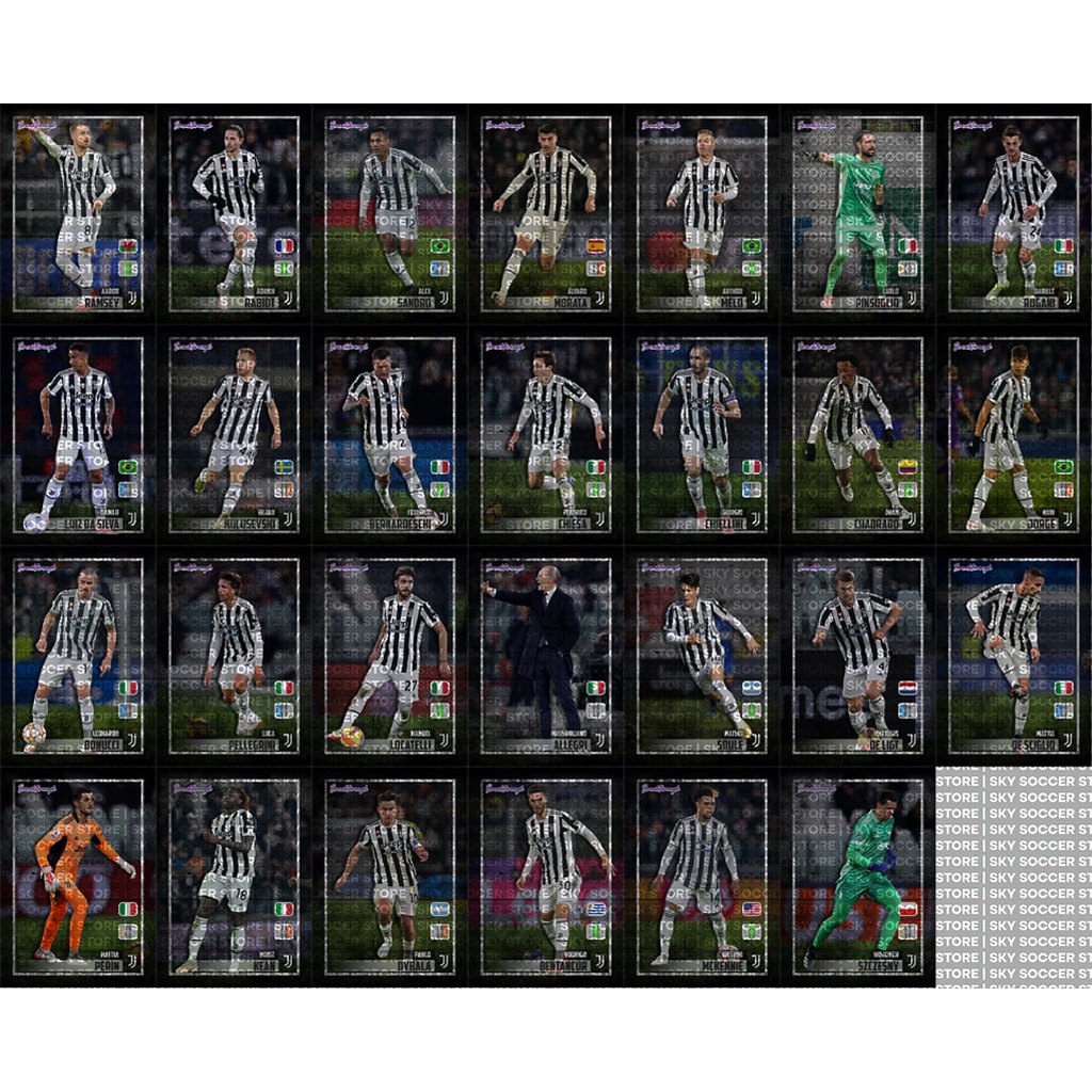 Bộ 27 Thẻ Cầu Thủ Bóng Đá SKY 27 Card Juventus 2021 2022 | Chiesa Dybala Morata De Ligt Chiellini Bonucci Locatelli