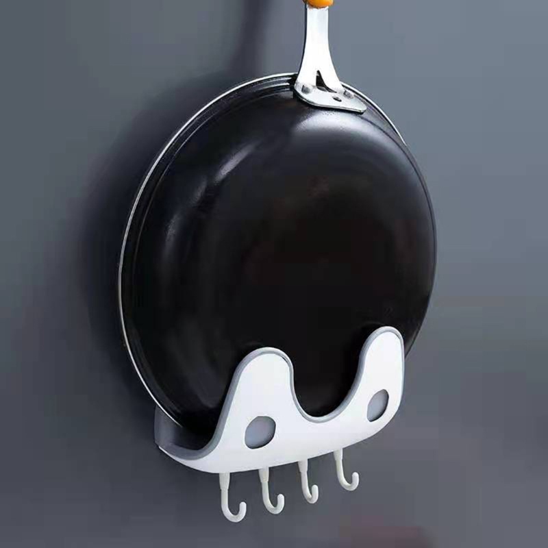 Giá Đỡ Nắp Nồi / Thớt Gắn Tường Đa Năng Kèm Móc Treo Tiện Dụng