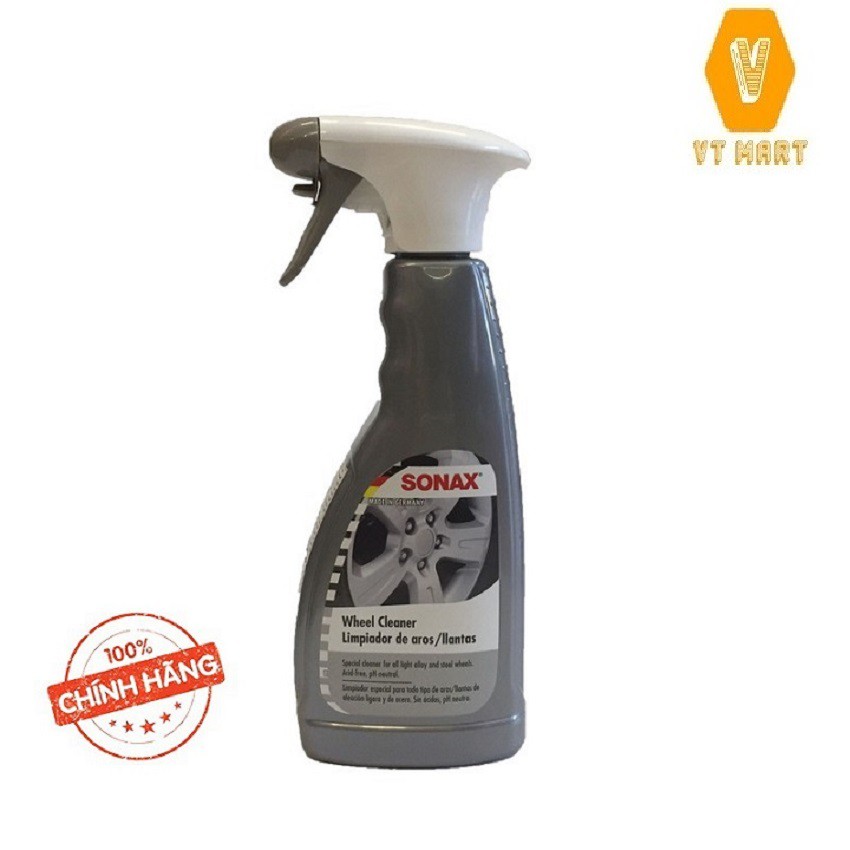 Chai xịt rửa vành mâm xe Sonax 500ml 429200 Làm sạch bụi bẩn, ngăn chặn sự tích tụ, loại bỏ rỉ và bột sắt bám từ phanh.